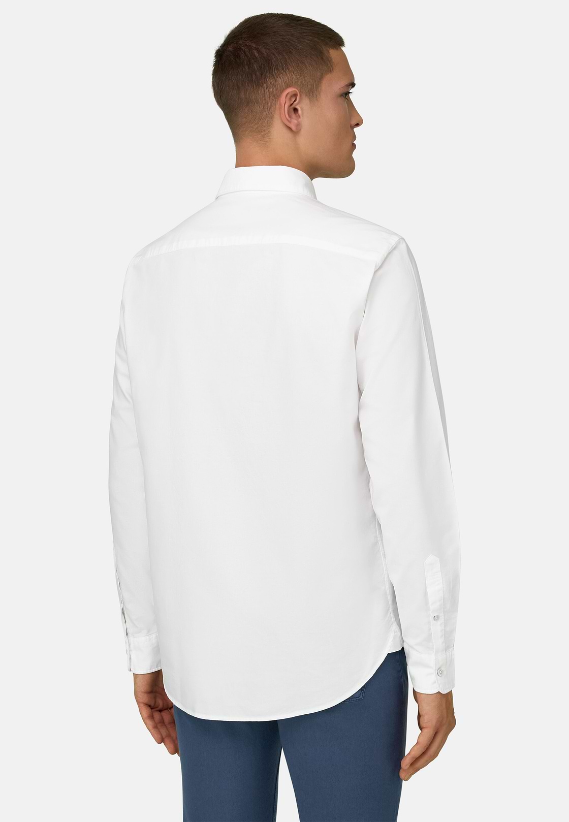 Camicia In Oxford Di Cotone Regular Fit, Bianco, hi-res, 3