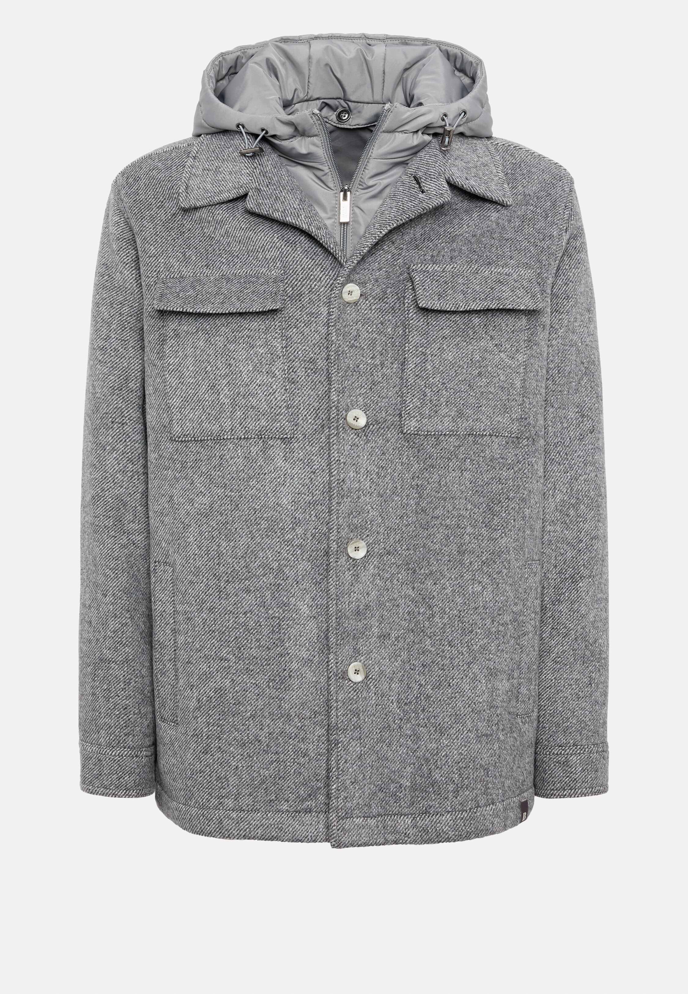 Link Shirt Jacket In Wool With Bib Boggi