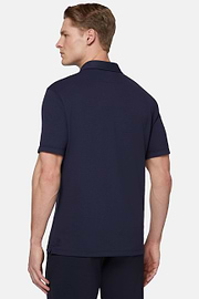 Spring High-Performance Piqué Polo Shirt, Navy blue, hi-res