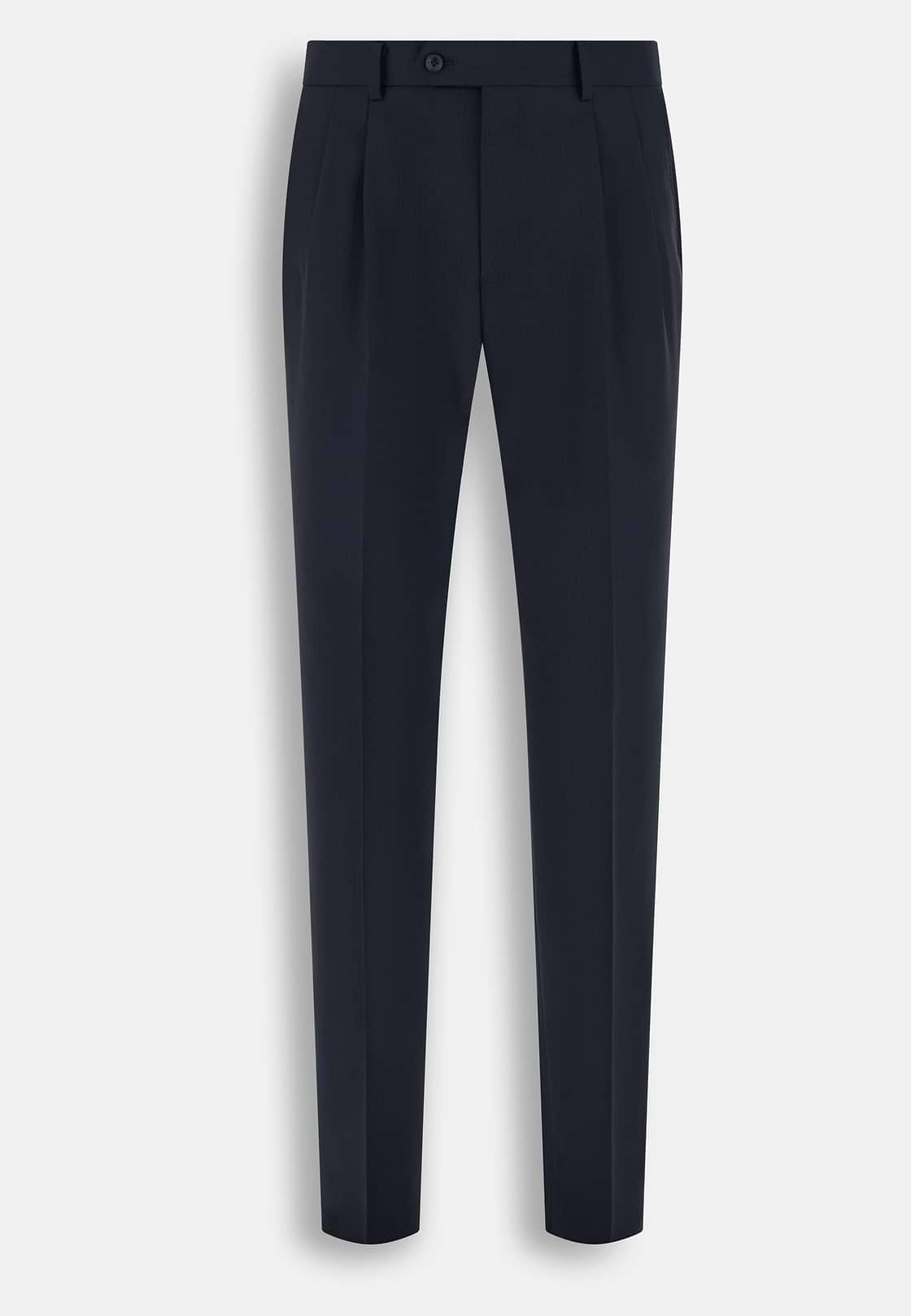 Suit Herringbone Double-Breasted 100% Wool, Navy blue, hi-res, 8