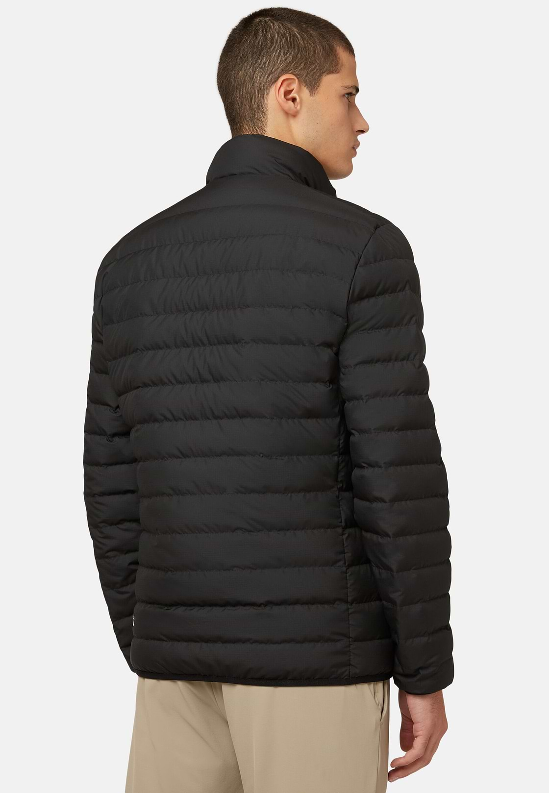 Chaqueta Bomber De Tejido Reciclado De Pluma De Oca, Negro, hi-res