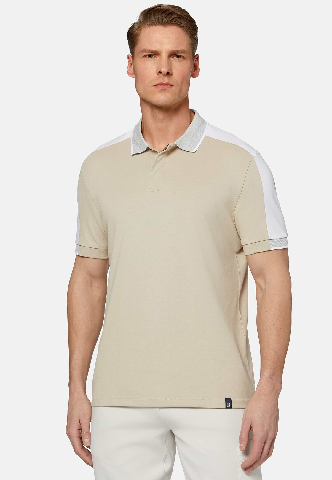 High-Performance Piqué Polo Shirt, Beige, hi-res