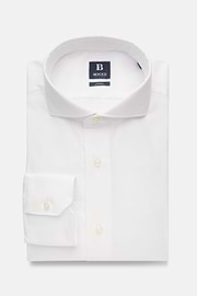 White Slim Fit Cotton Pin Point Shirt, White, thumb, 1