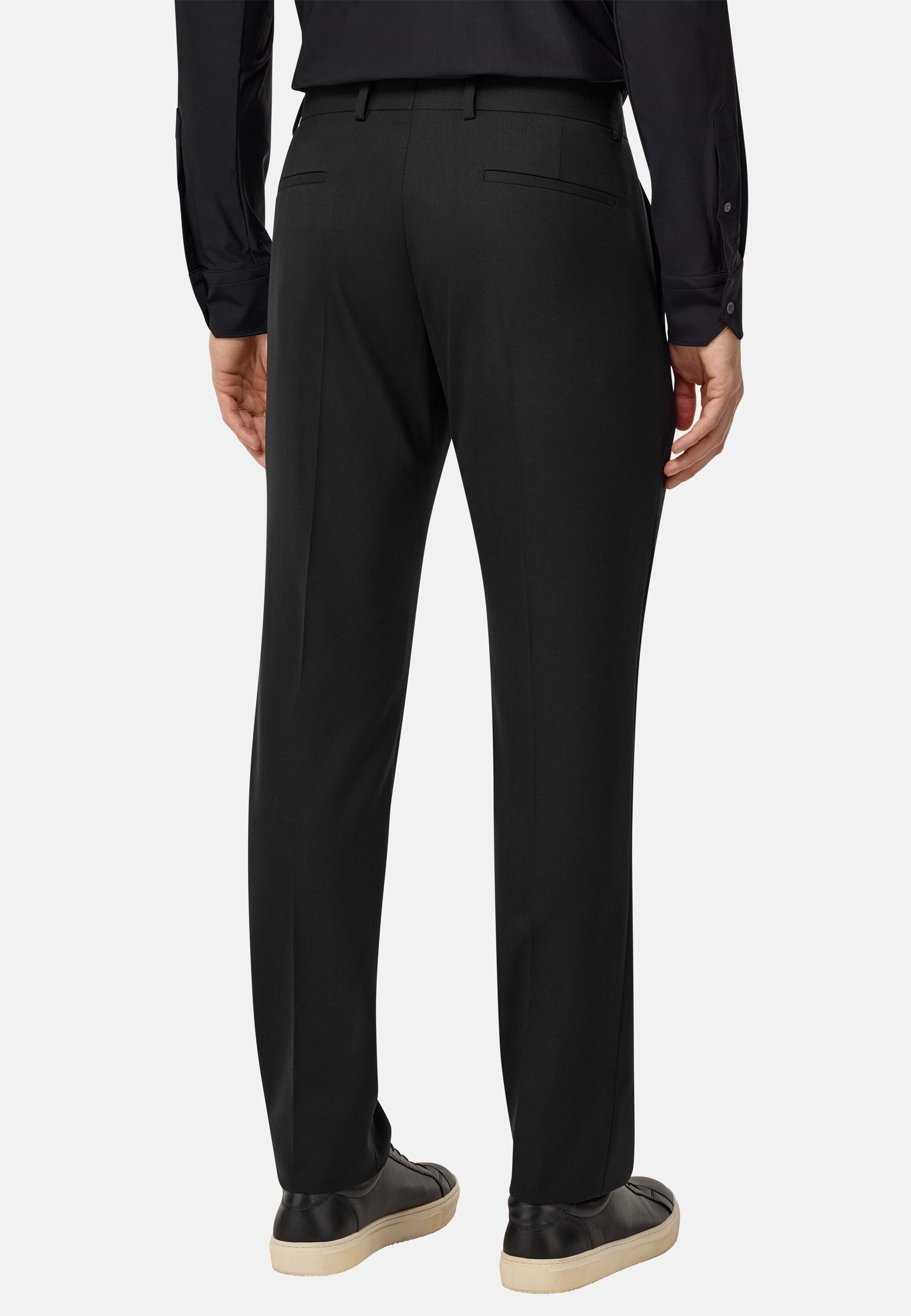 Men's Travel wool pants, Black | Boggi Milano