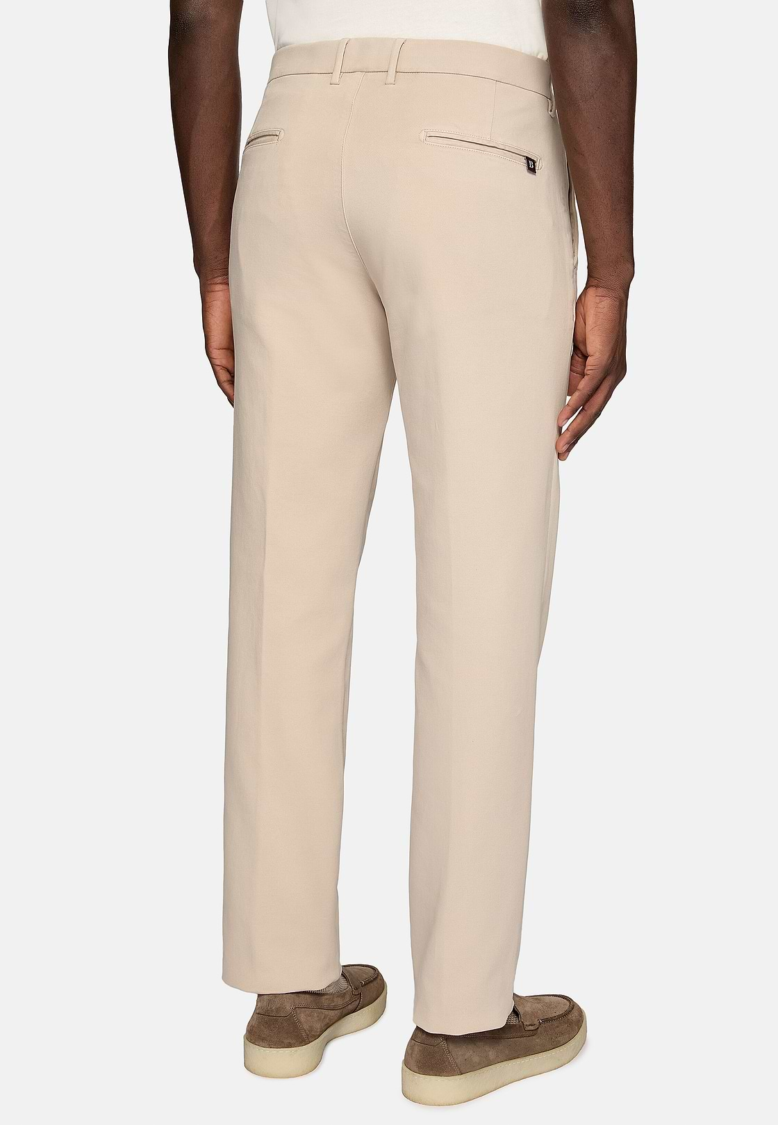 Stretch Cotton Trousers, Sand, hi-res