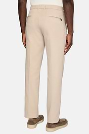 Pantalon En Coton Extensible, Sable, hi-res