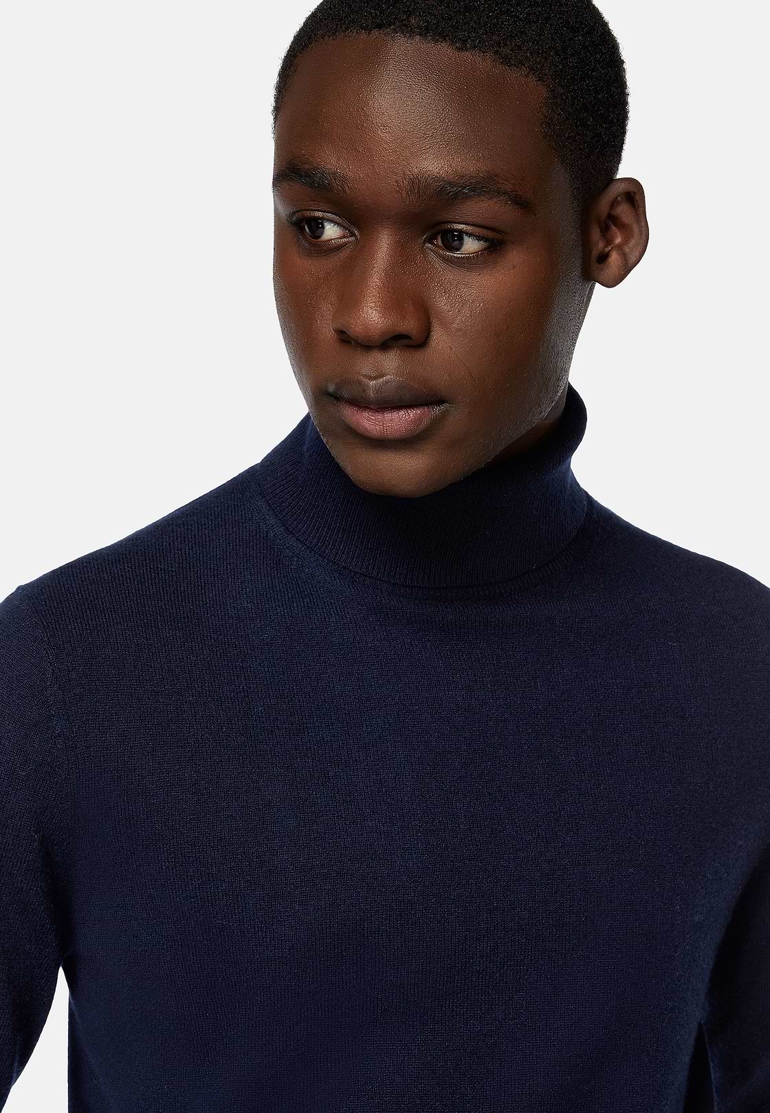 Maglia Dolcevita Navy In Cashmere, Navy, hi-res