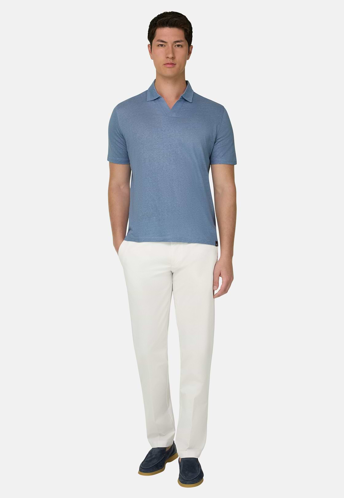 Stretch Cotton Trousers, White, hi-res, 3