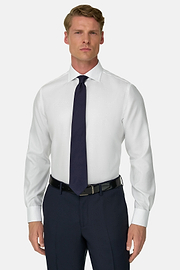 Regular Fit Cotton Dobby Shirt, White, thumb, 1
