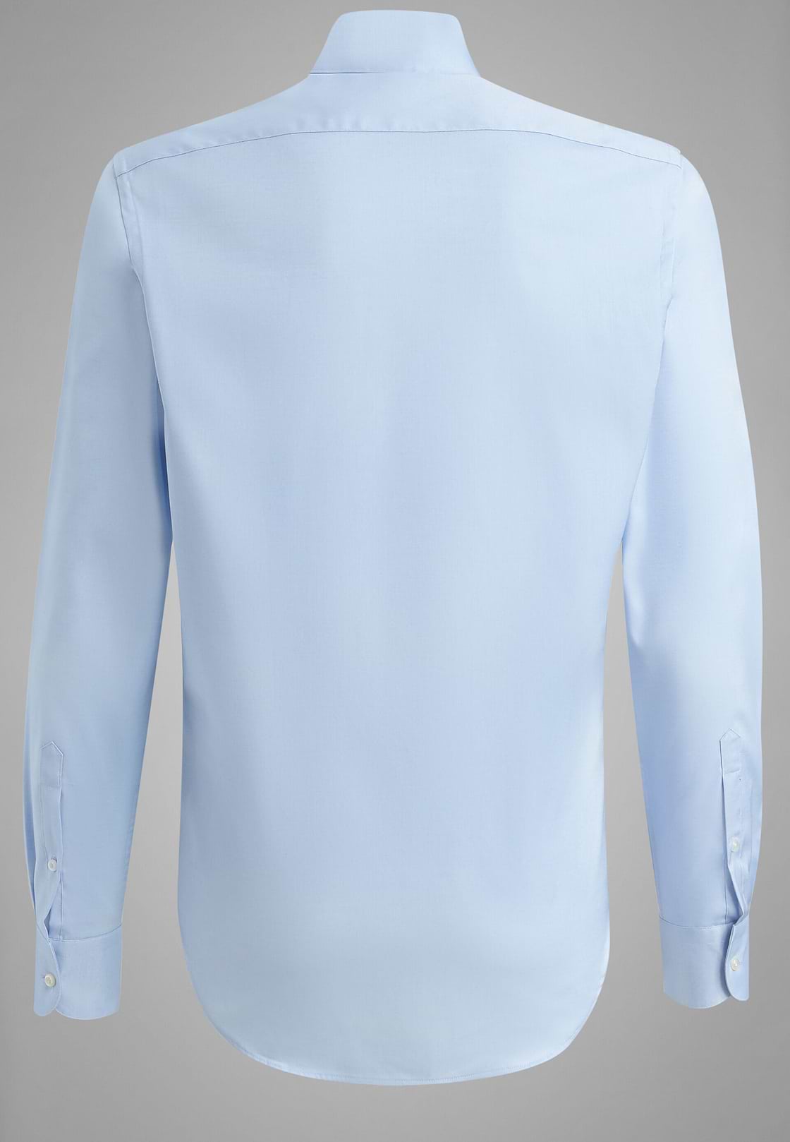 Camisa azul de algodón elastificado slim, , hi-res, 4