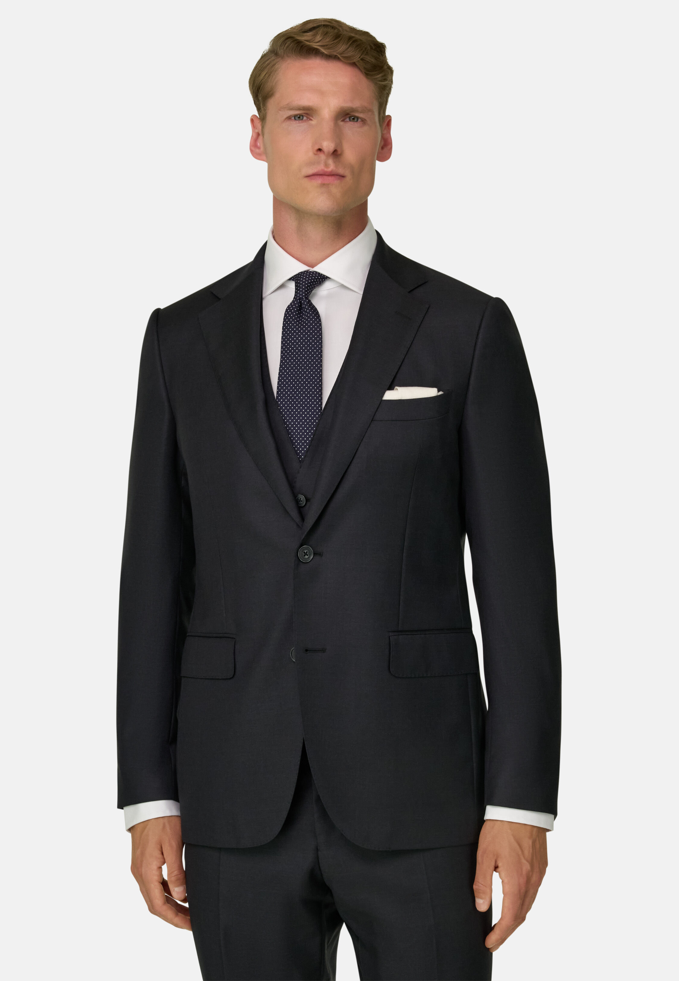 Men's Charcoal Grey Suit in Super 130 Wool, Charcoal | Boggi Milano