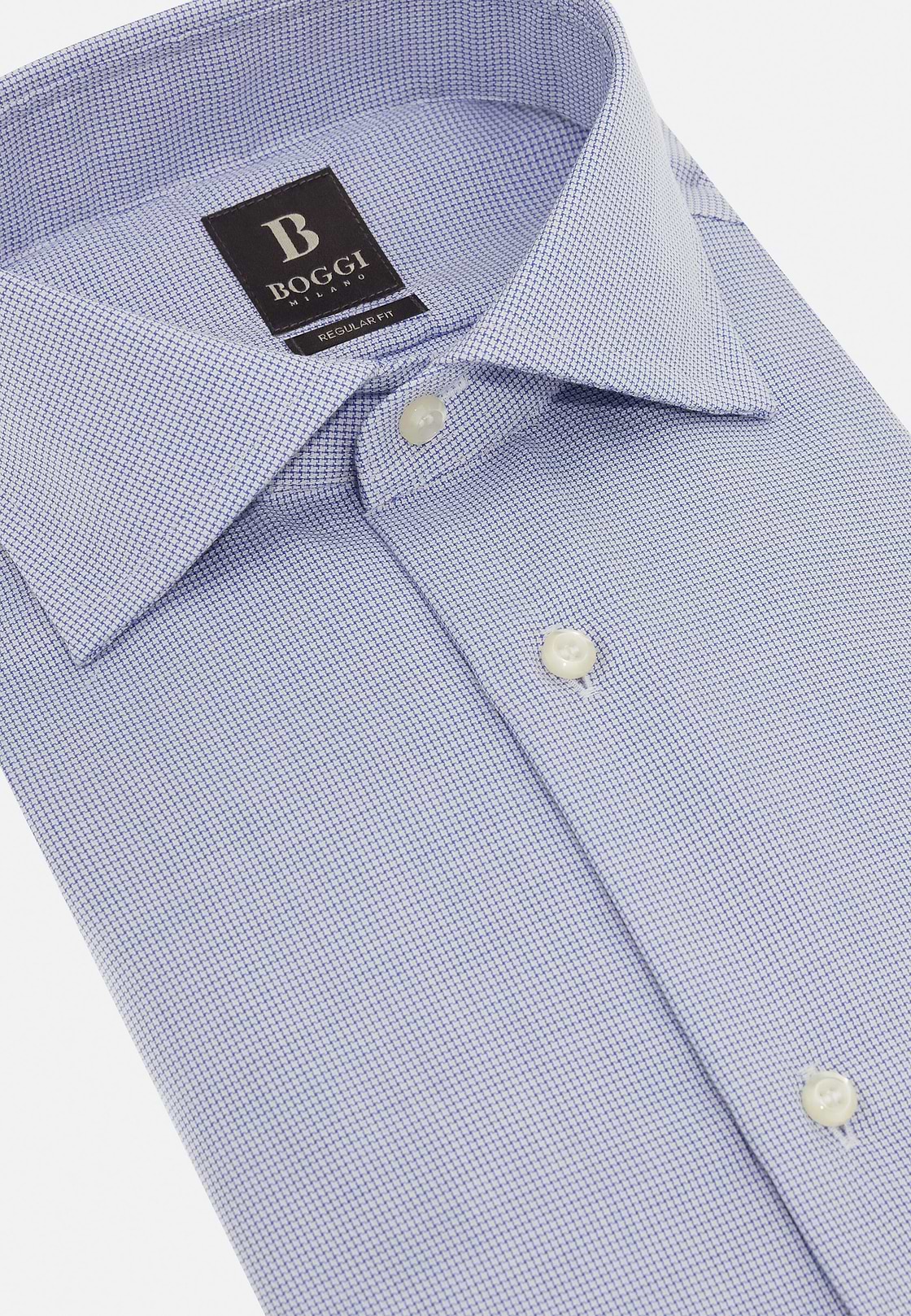 Regular Fit Cotton Shirt, Blue, hi-res