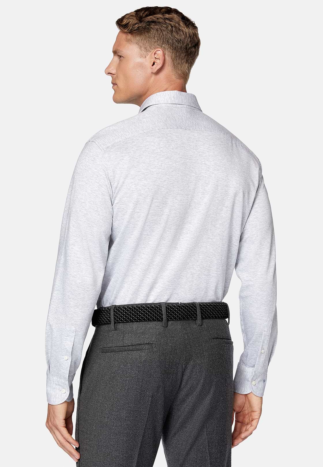Regular Fit Cotton Jersey Polo Shirt, Light grey, hi-res