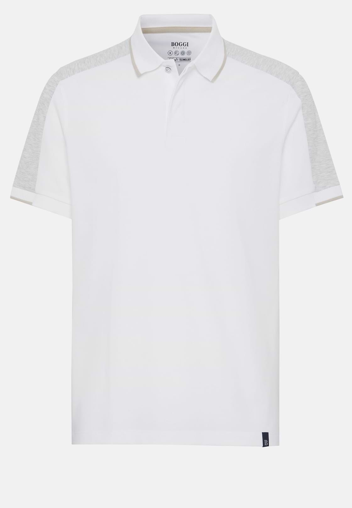 High-Performance Piqué Polo Shirt, White, hi-res