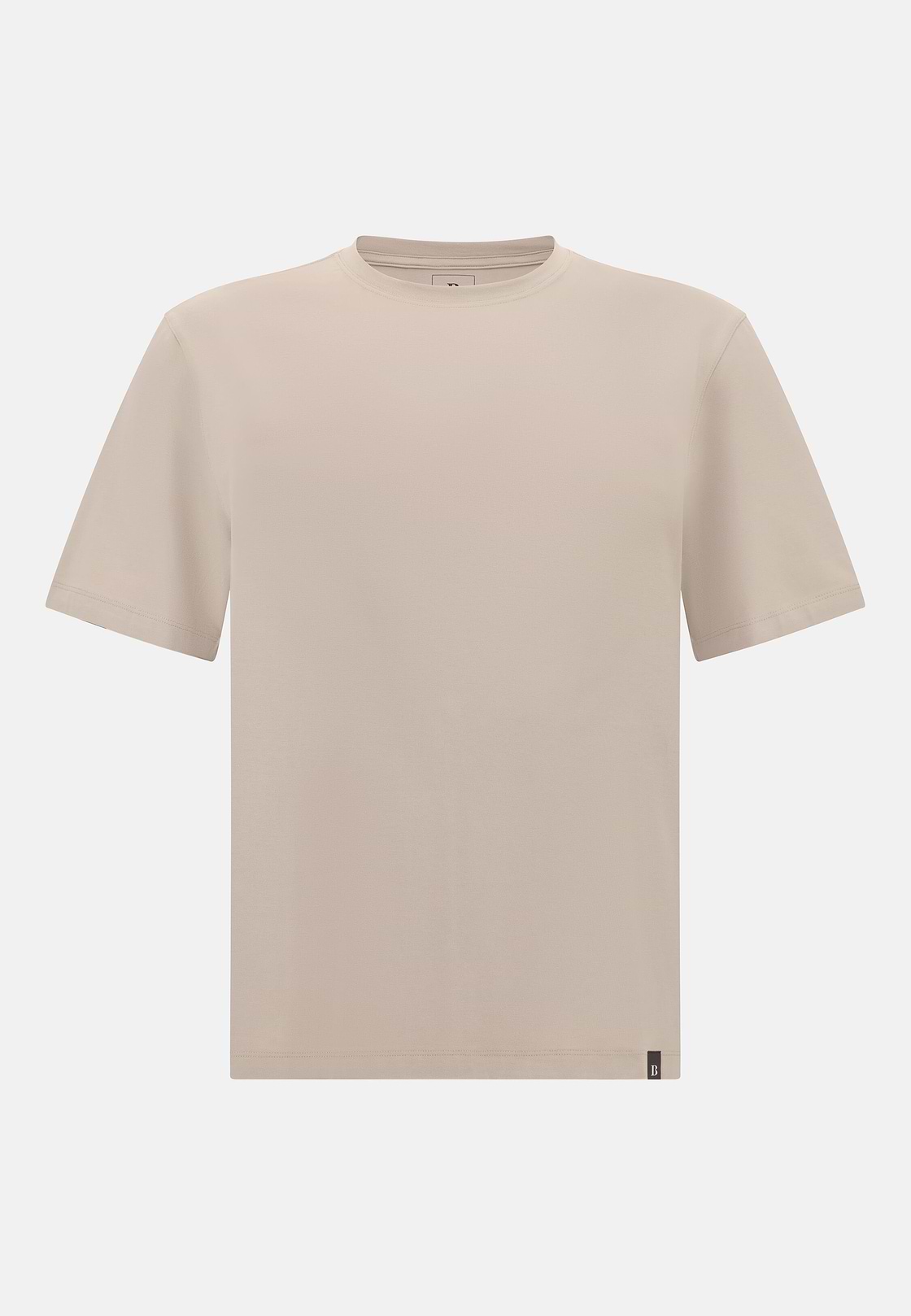 T-Shirt In Stretch Supima Cotton, Sand, hi-res