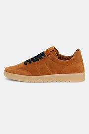 Sneakers En Daim, Orange, hi-res