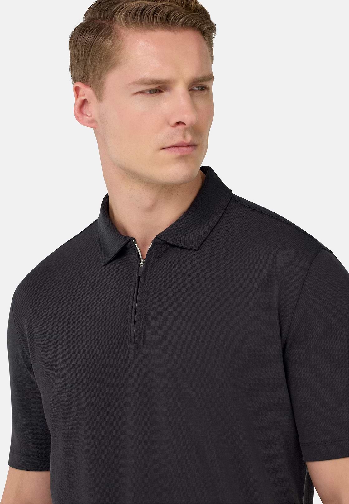 Polo de piqué de alto rendimiento S.Cafè®, Negro, hi-res