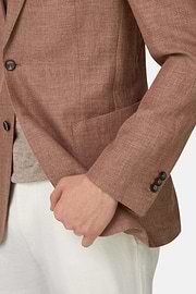 Giacca Melange In Puro Lino, Rouge, thumb, 4