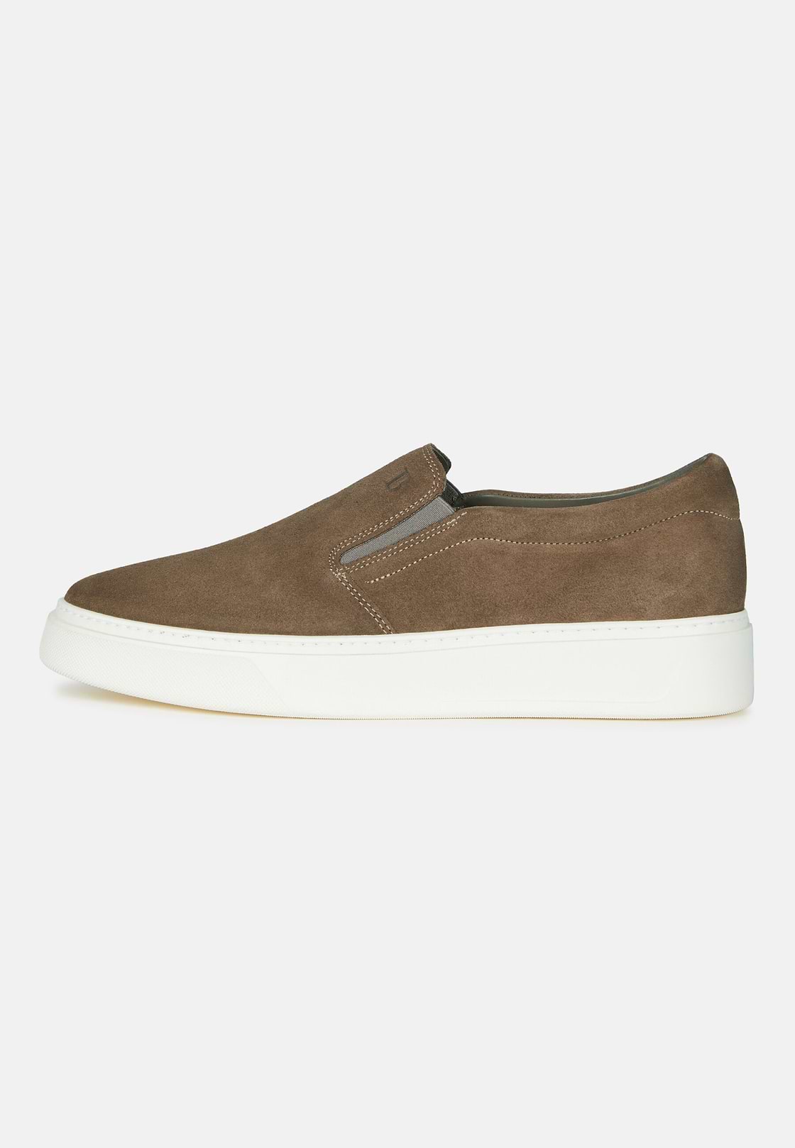 Slip-Ons in Taupe Suede Leather, Taupe, hi-res