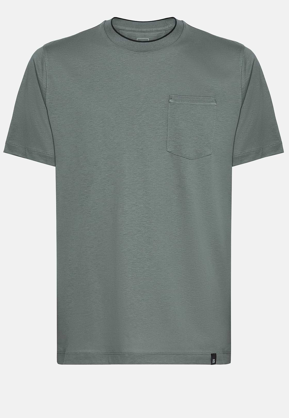 Camiseta De Punto Jersey De Algodón Tencel, Verde, hi-res