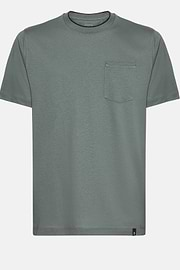 T-Shirt in Cotton and Tencel Jersey, Green, hi-res