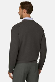Rundhalspullover aus Merino-Mischgewebe WOOLTECH, Militärgrün, thumb, 4