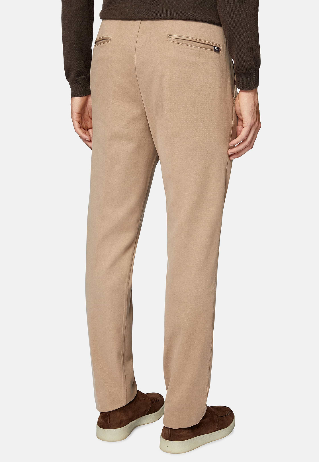 City Broek van Stretch Katoen Tencel, Taupe, hi-res