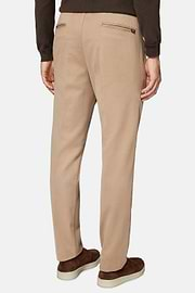 Pantalon City En Coton Tencel Extensible, Taupe, hi-res