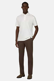 Polo In Misto Seta, Bianco, thumb, 1