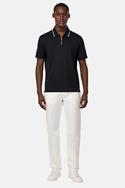 Half-Zip Jersey Polo Shirt, Black, hi-res