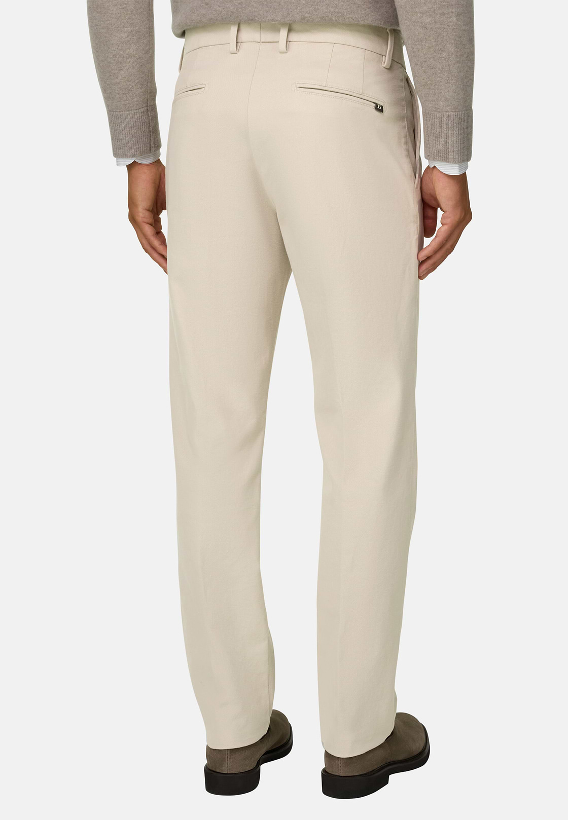 Trousers in Stretch Cotton, Sand, hi-res, 5
