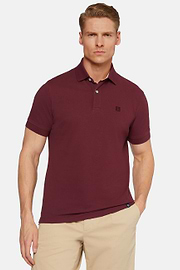 Cotton Piqué Polo Shirt, Burgundy, hi-res