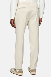 Pantalon City En Coton Tencel Extensible, Sable, hi-res