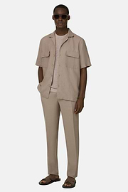 Linen Camp Overshirt, Taupe, thumb, 2