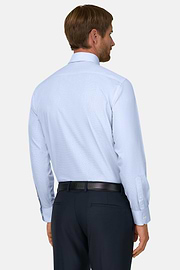 Shirt Checked Cotton Poplin Slim Fit, Light Blue, thumb, 6