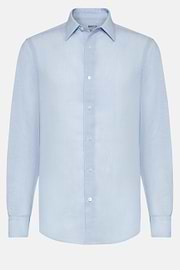 Regular Fit Sky Blue Tencel Linen Shirt, Light Blue, hi-res