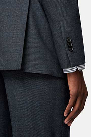 Charcoal Micro Patterned Suit In Stretch Wool, Charcoal, hi-res