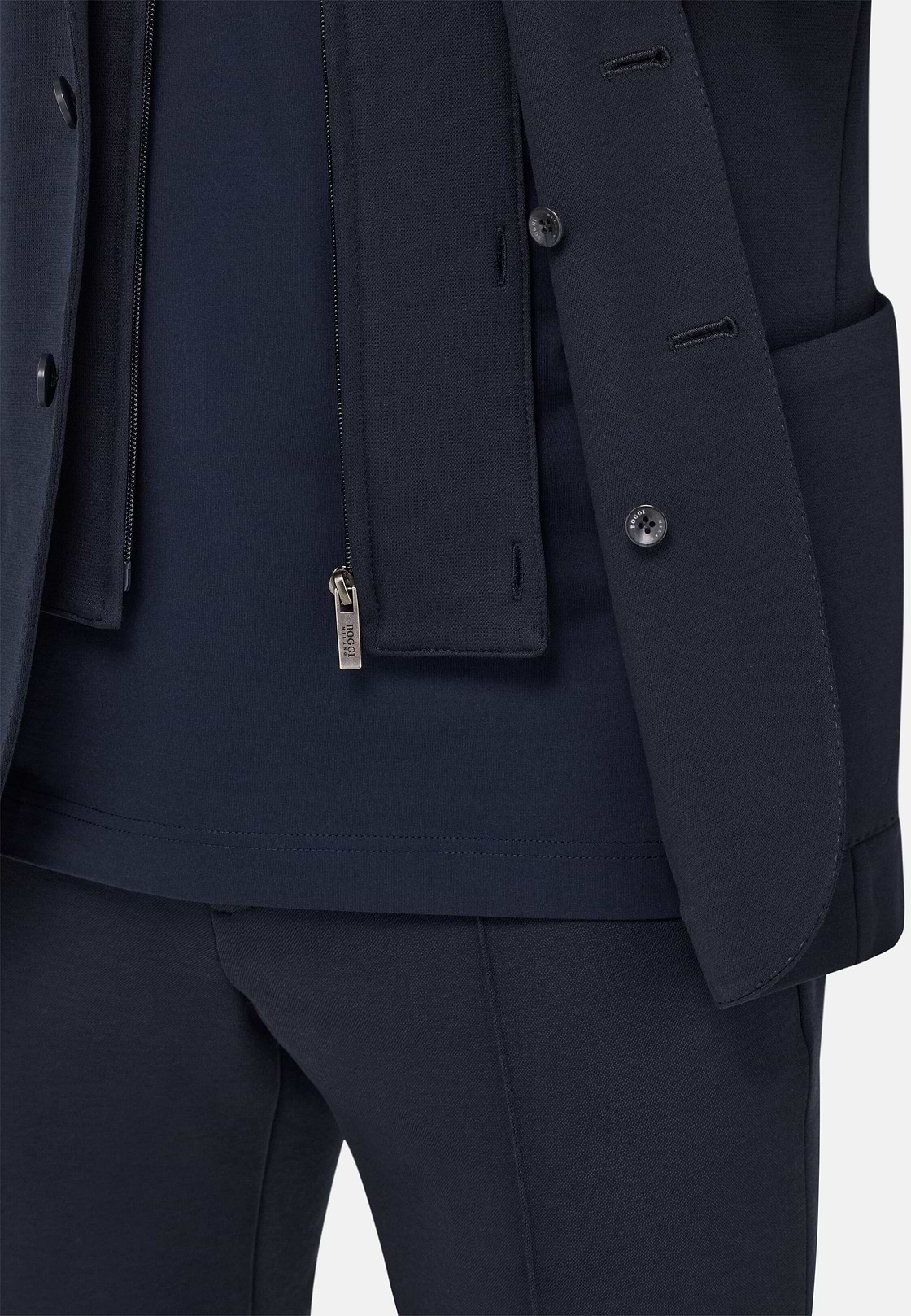 Madison Cotton Blend Sweatshirt Jacket, Navy blue, hi-res