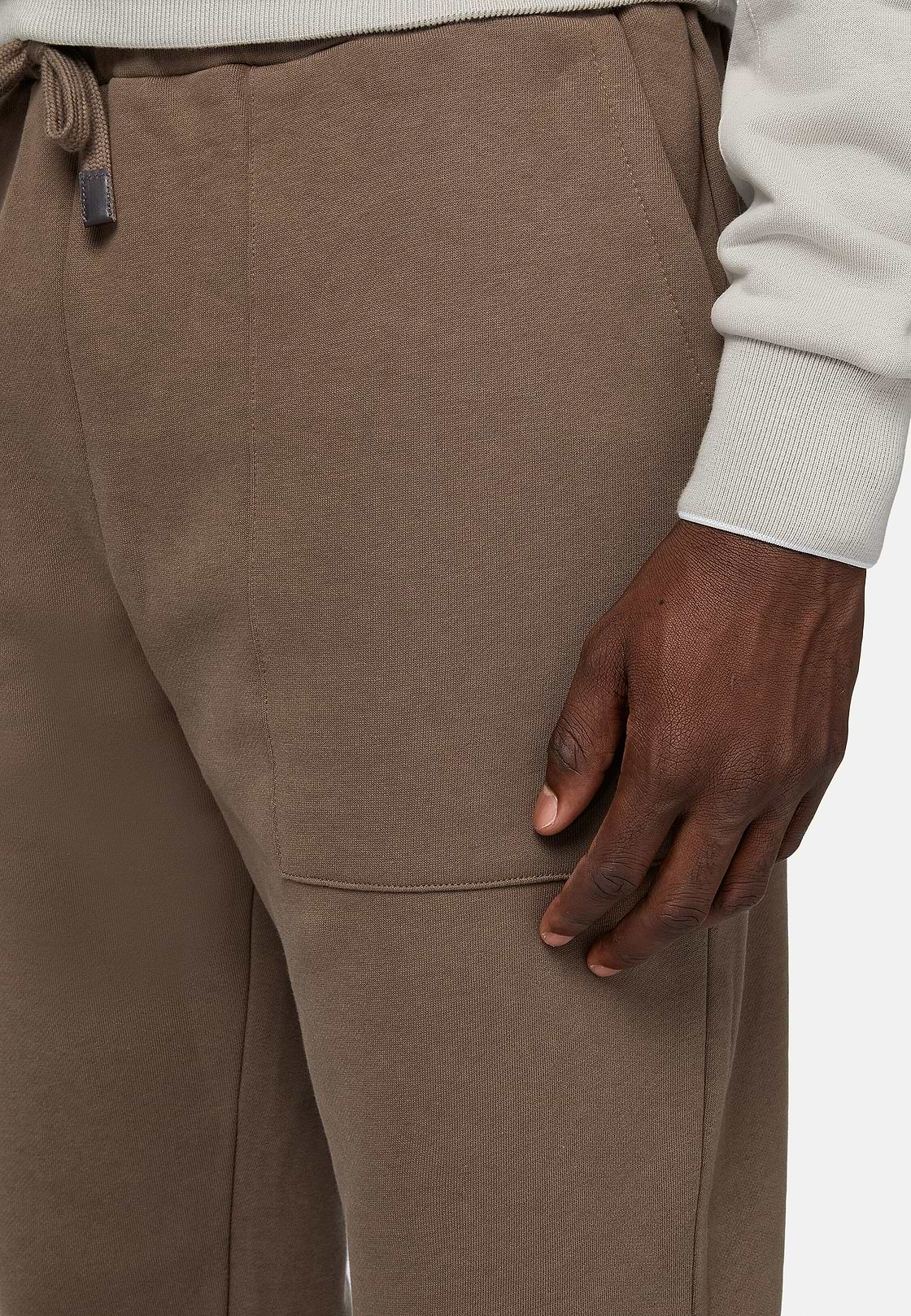 Cotton Trousers, Brown, hi-res