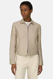 Linen Blend Shirt Jacket, Beige, thumb, 2