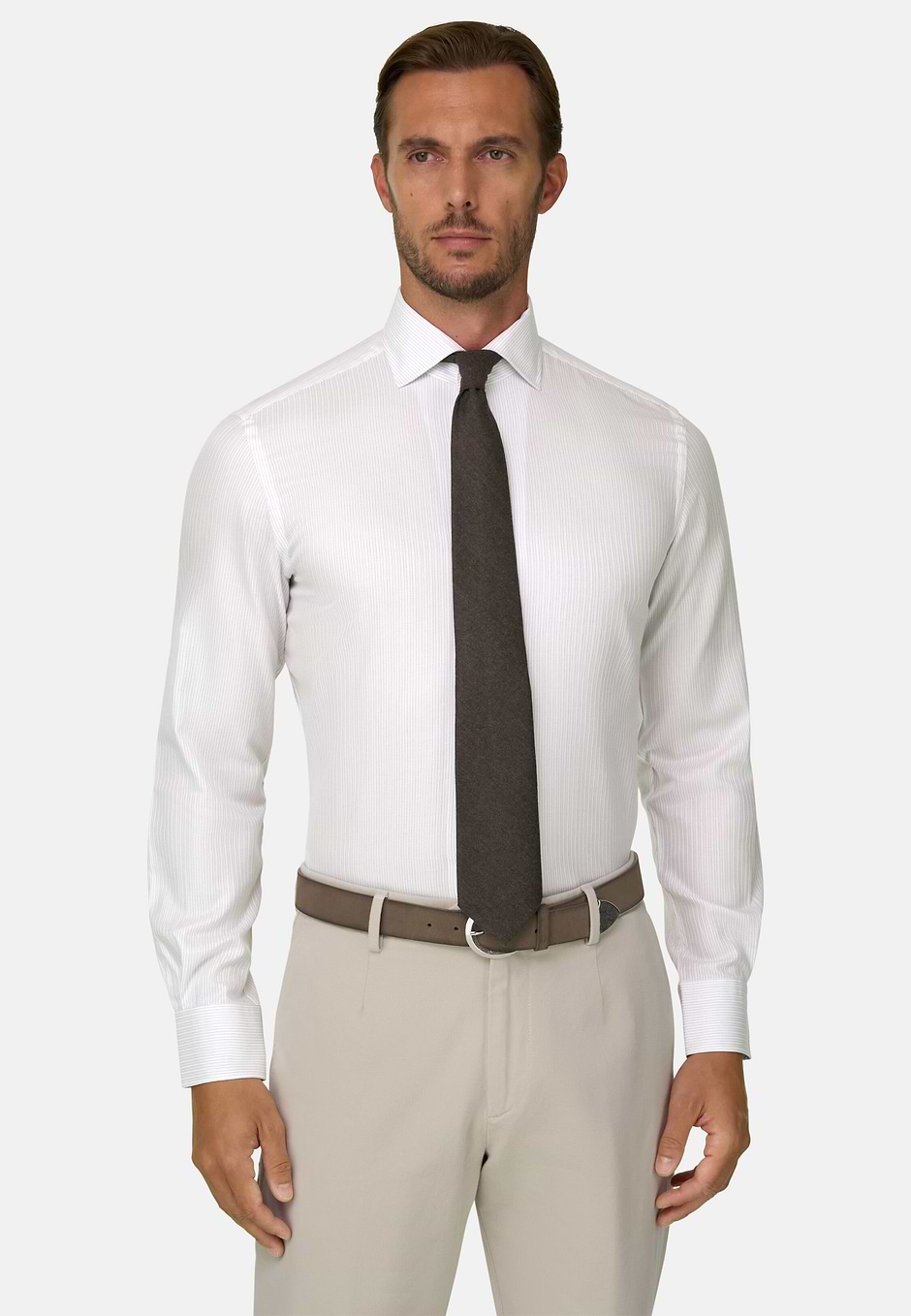Chemise À Lignes en Coton Regular Fit, Bleu clair, hi-res