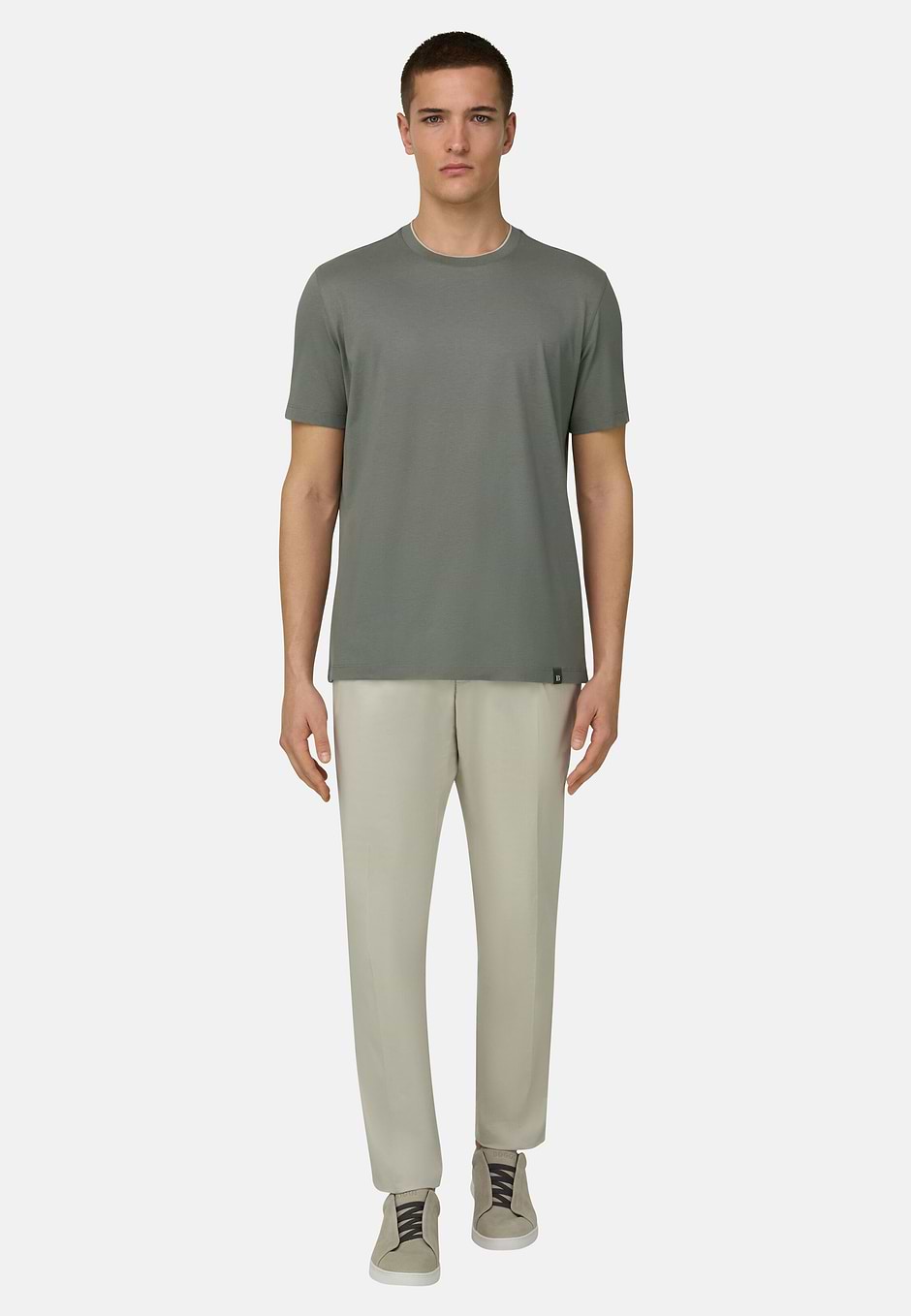 Cotton/Tencel T-Shirt, Military Green, hi-res