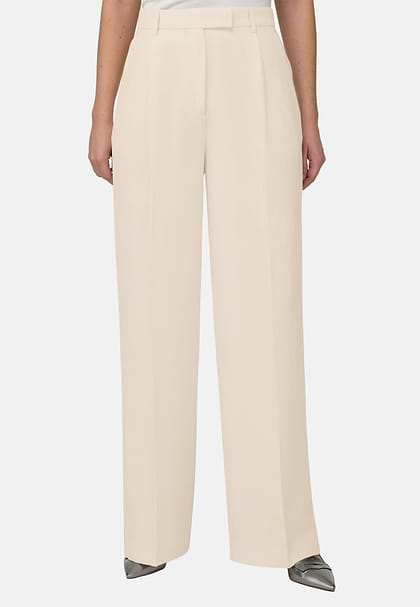 Linen Blend Trousers, OFFWHITE, hi-res