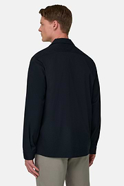 Camicia Over In Cotone Tencel, Navy, thumb, 3