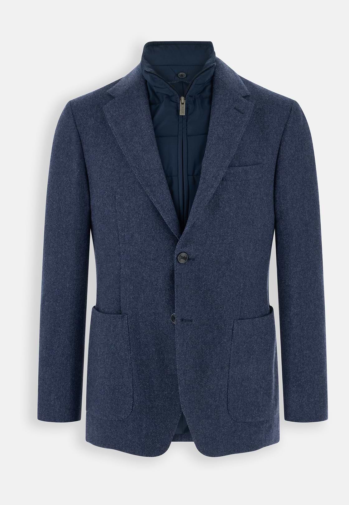Blazer in Wool Blend with Removable Bib, Blue, hi-res, 5