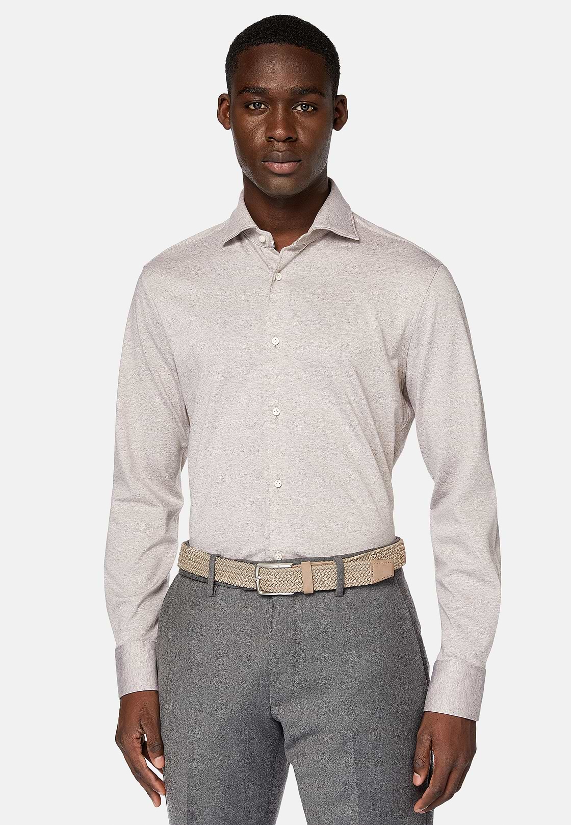 Regular Fit Cotton Jersey Polo Shirt, Beige, hi-res