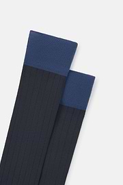 Chaussettes À Côtes En Fil Performance, bleu marine, thumb, 3