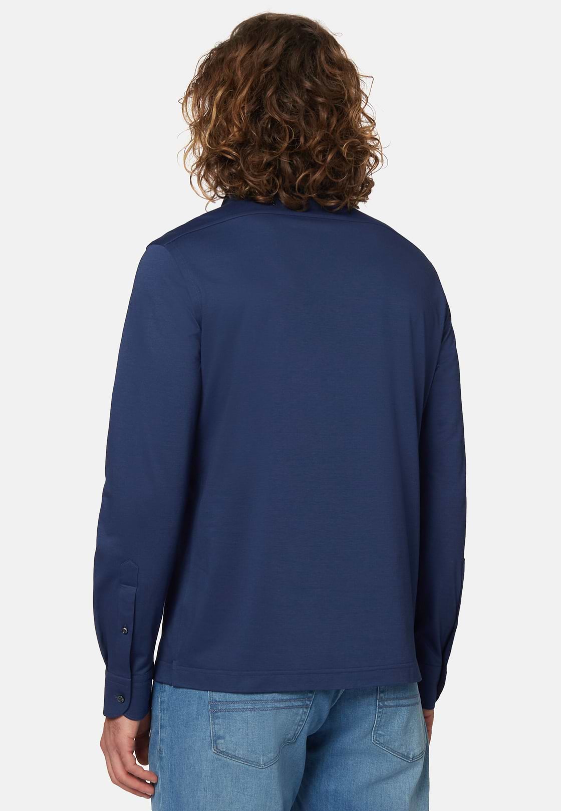 Japanese Jersey Polo Shirt, Navy blue, hi-res