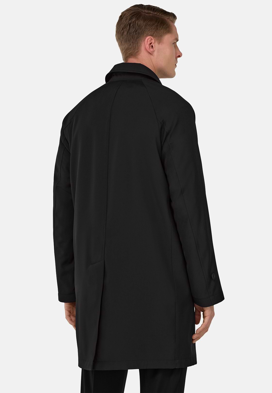 Pure Travel Wool Pea Coat, Black, hi-res
