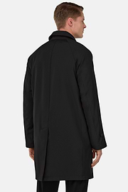 Pure Travel Wool Pea Coat, Black, hi-res